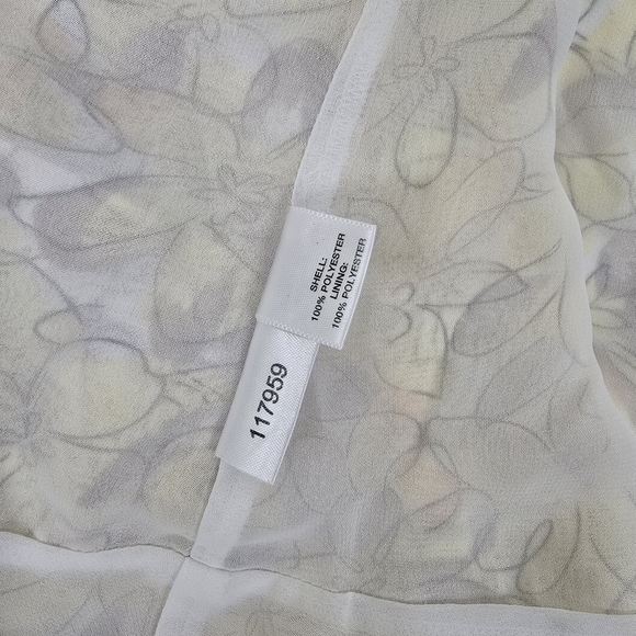 Loft yellow floral printed button down tie front blouse size 6 - Picture 6 of 13